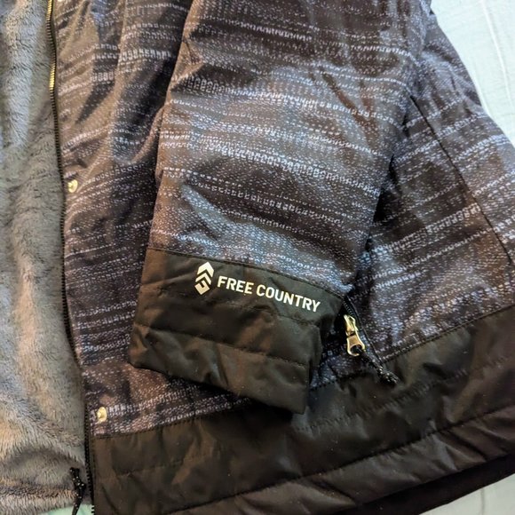Women's NWOT Free Country 3-in-1 systems winter jacket, black & blue, size L - Picture 4 of 6